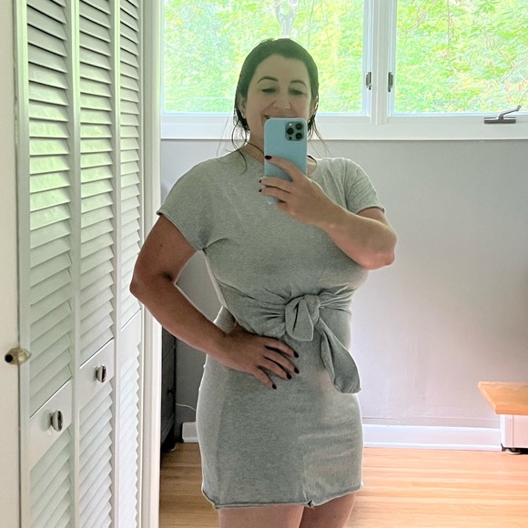 Vintage Havana Gray Knot Front Mini Dress - Picture 3 of 4